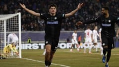 Der Jubel von Arjan Malić, des Goldtorschützen von Sturm Graz